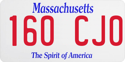 MA license plate 160CJ0