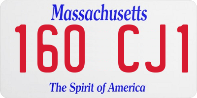 MA license plate 160CJ1