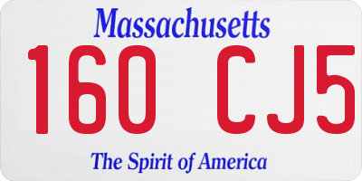 MA license plate 160CJ5