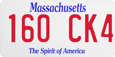 MA license plate 160CK4