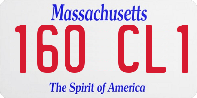 MA license plate 160CL1