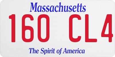 MA license plate 160CL4