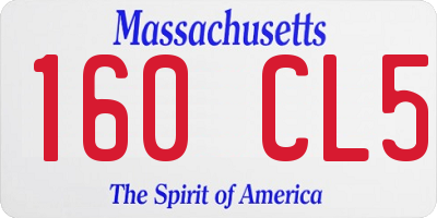 MA license plate 160CL5