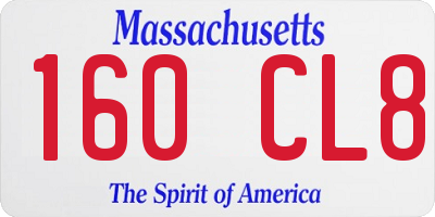 MA license plate 160CL8