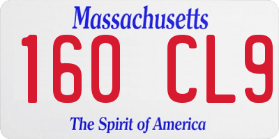 MA license plate 160CL9
