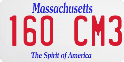 MA license plate 160CM3