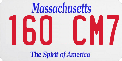 MA license plate 160CM7