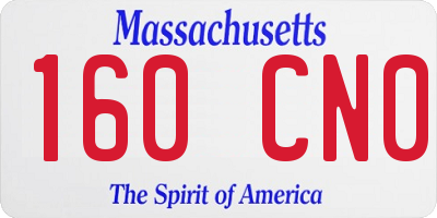 MA license plate 160CN0