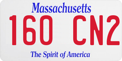 MA license plate 160CN2