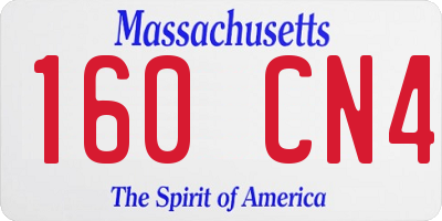 MA license plate 160CN4