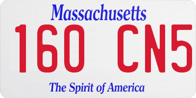 MA license plate 160CN5