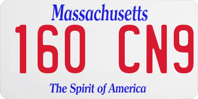 MA license plate 160CN9