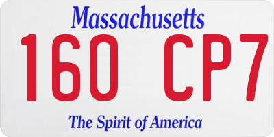 MA license plate 160CP7