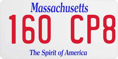 MA license plate 160CP8
