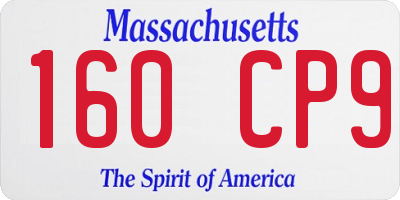 MA license plate 160CP9