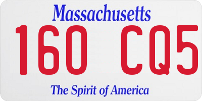 MA license plate 160CQ5