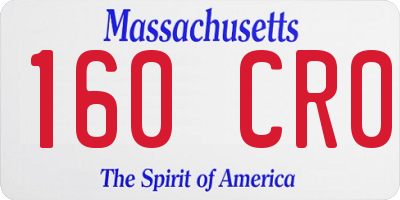 MA license plate 160CR0