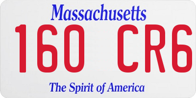 MA license plate 160CR6