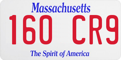 MA license plate 160CR9