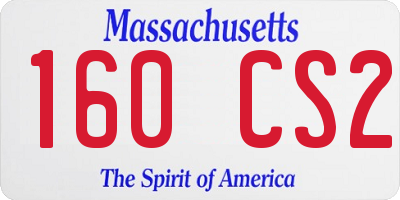 MA license plate 160CS2