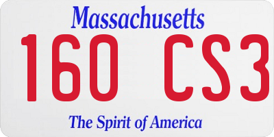 MA license plate 160CS3