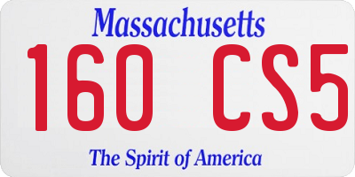 MA license plate 160CS5