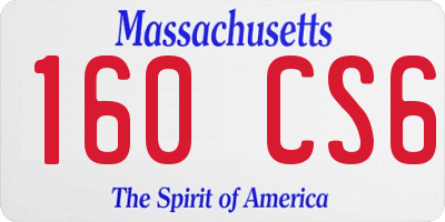 MA license plate 160CS6