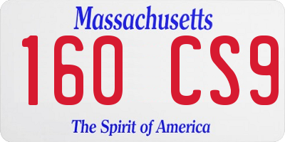 MA license plate 160CS9
