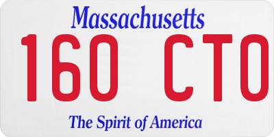 MA license plate 160CT0