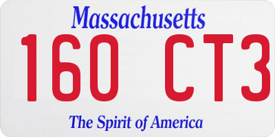 MA license plate 160CT3
