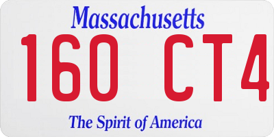 MA license plate 160CT4