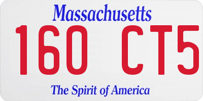 MA license plate 160CT5