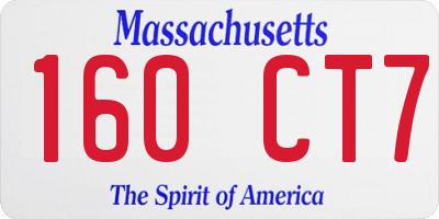 MA license plate 160CT7