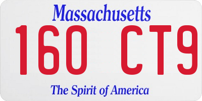 MA license plate 160CT9