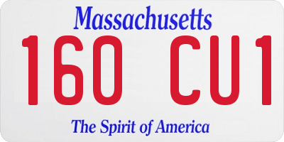 MA license plate 160CU1