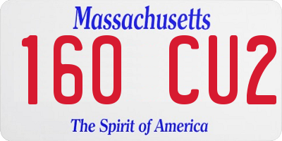 MA license plate 160CU2