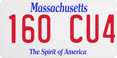 MA license plate 160CU4