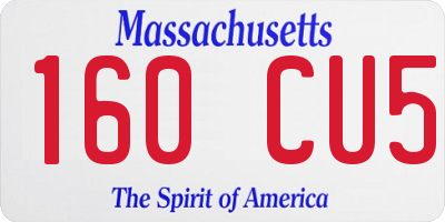 MA license plate 160CU5