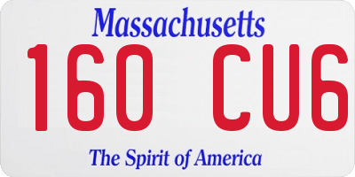 MA license plate 160CU6