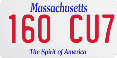 MA license plate 160CU7