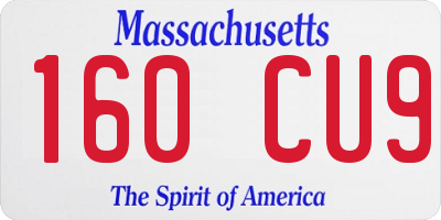 MA license plate 160CU9