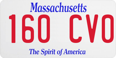 MA license plate 160CV0