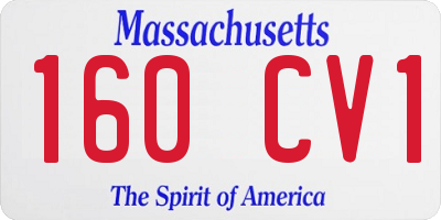 MA license plate 160CV1