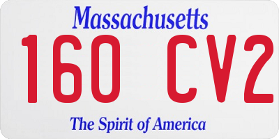 MA license plate 160CV2