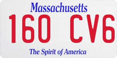 MA license plate 160CV6