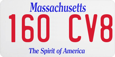 MA license plate 160CV8