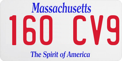 MA license plate 160CV9