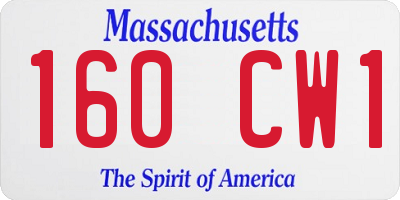 MA license plate 160CW1