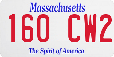 MA license plate 160CW2
