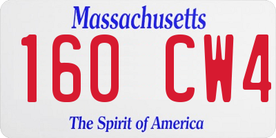 MA license plate 160CW4